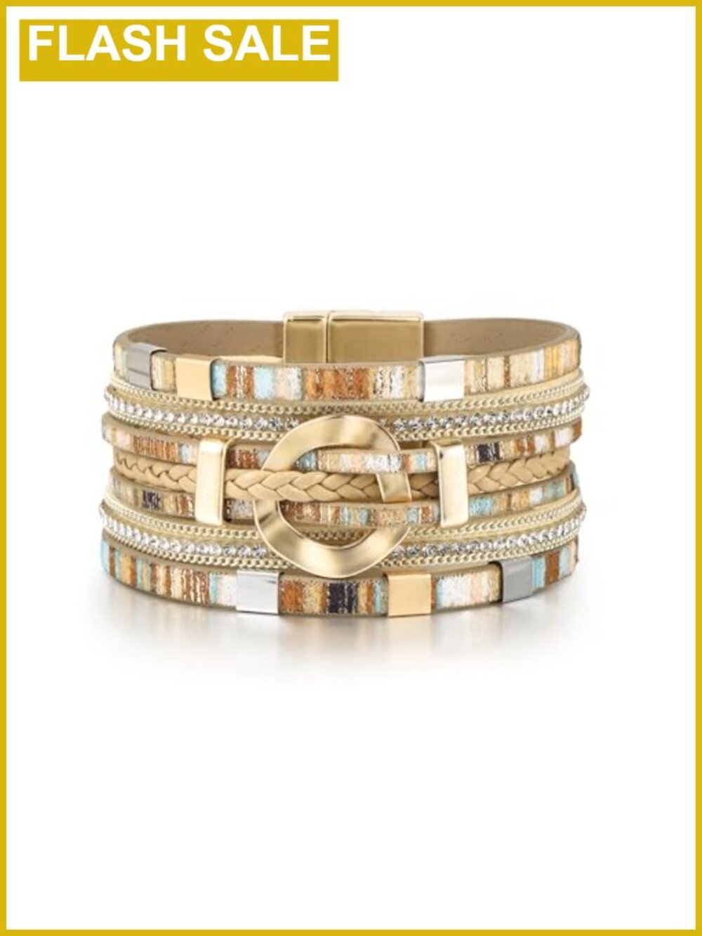 Leather Wrap Bracelets for Women Boho Layered Cuff Bangle Easy On-Off